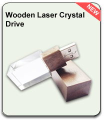 Wooden laser crystal USB drive