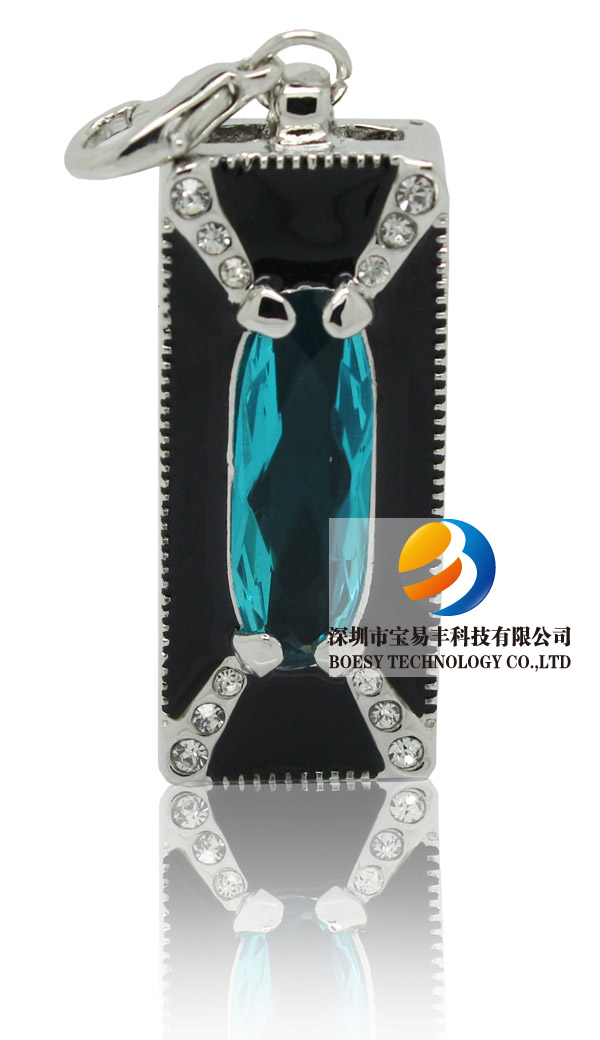 Rhinestone sapphire usb pen drive